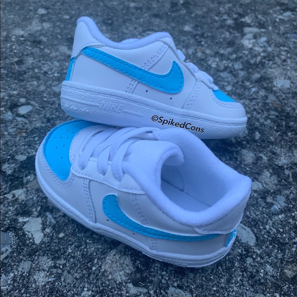 Infant crib custom blue/white infant AF1
